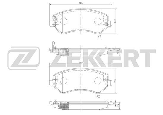 фото Комплект тормозных колодок, дисковый тормоз zekkert bs-1345