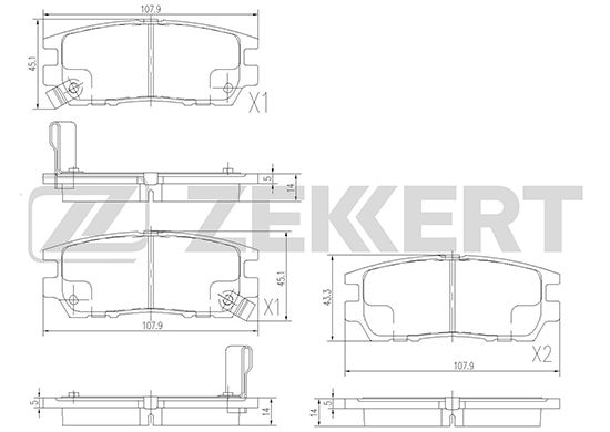 фото Комплект тормозных колодок, дисковый тормоз zekkert bs-2219