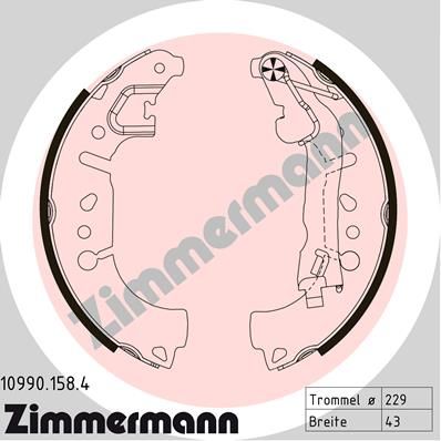 

Комплект тормозных колодок ZIMMERMANN 10990.158.4