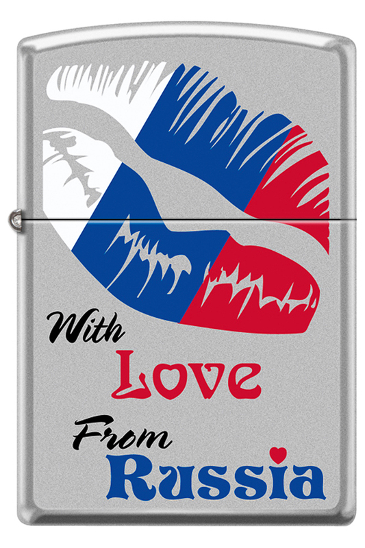 

Бензиновая зажигалка Zippo 205 With Love From Russia Satin Chrome, 205 With Love From Russia