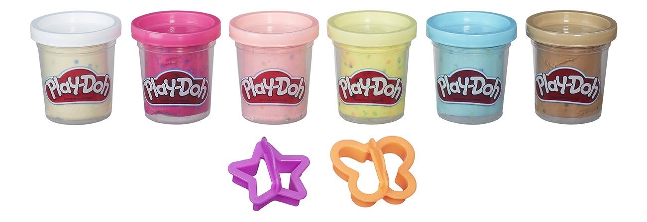 фото Пластилин play-doh набор из 6 баночек с конфетти b3423