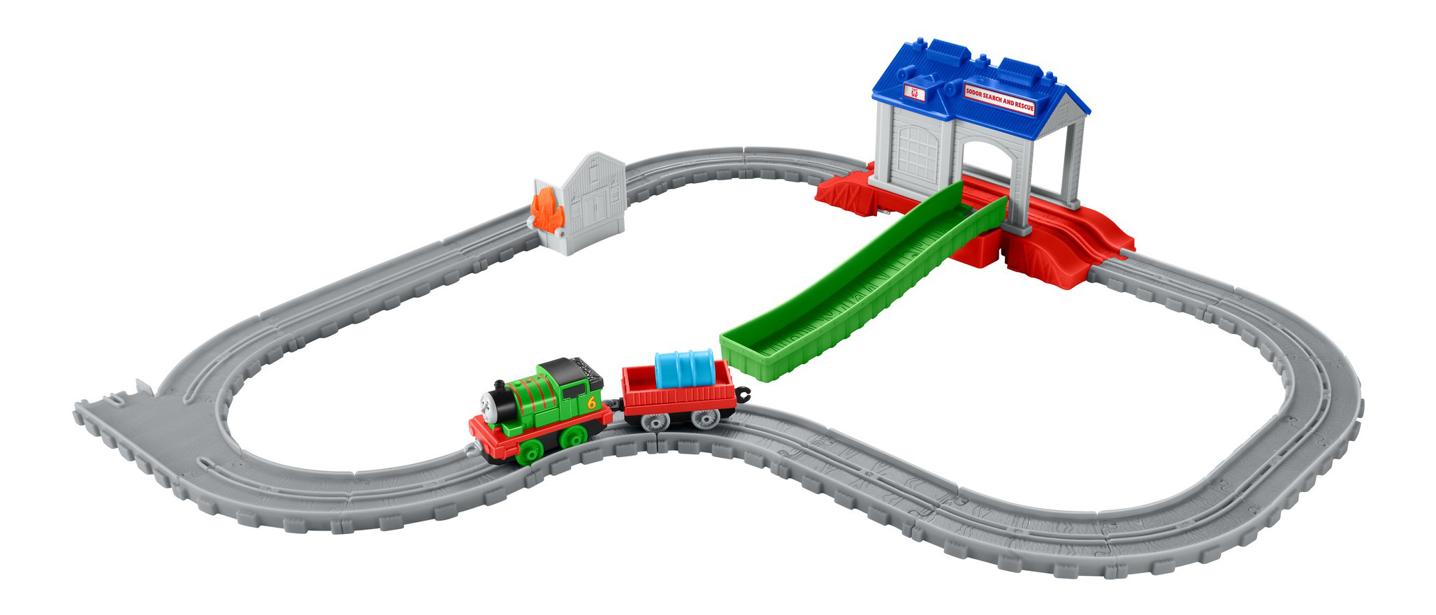 

Железная дорога Fisher-Price Thomas & Friends Перси в спасательном центре FBC57, Перси в спасательном центре
