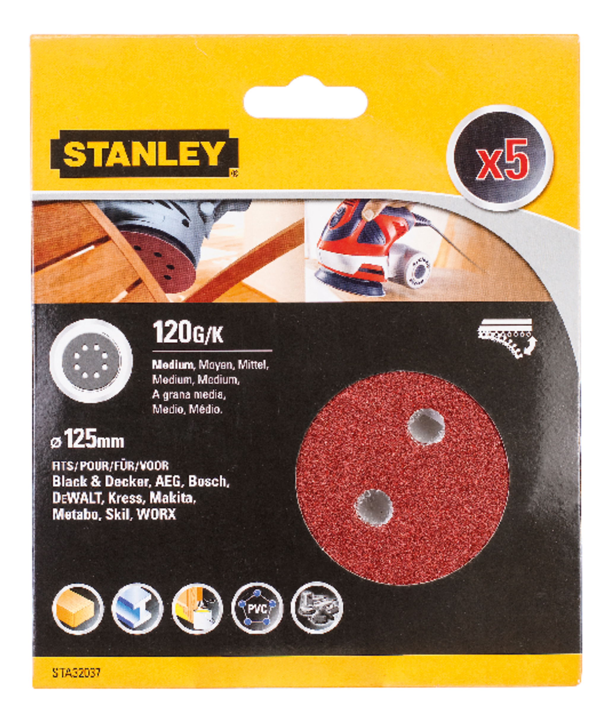 

Круг шлифовальный универсальный для эксцентриковых шлифмашин STANLEY STA32037-XJ, STA32037-XJ