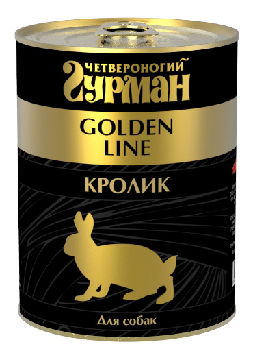 

Консервы для собак Четвероногий Гурман Golden line, кролик натуральный, 6шт по 340г, Golden line