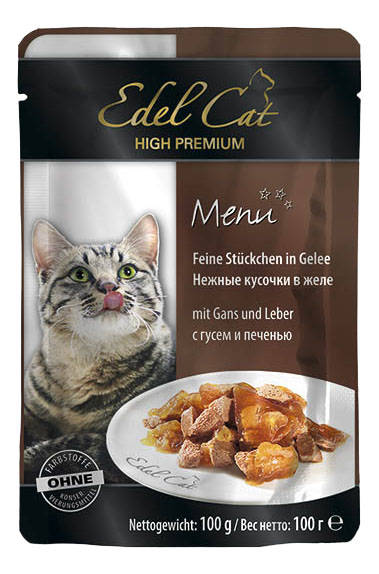 фото Влажный корм для кошек edel cat, гусь, печень, 100г