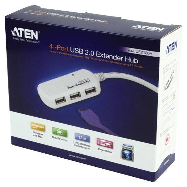 фото Разветвитель для компьютера aten 4 порта usb 2.0 ue2120h