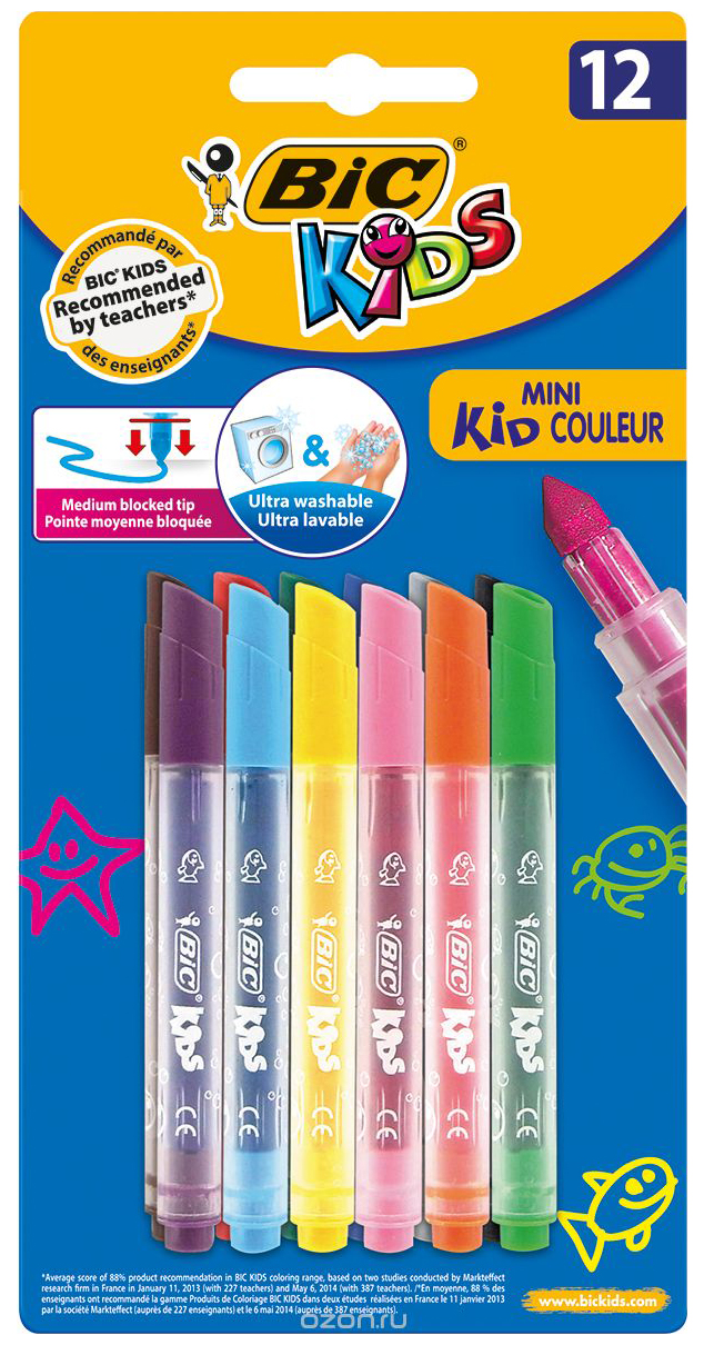 фото Набор фломастеров bic mini kid couleur 12 цветов