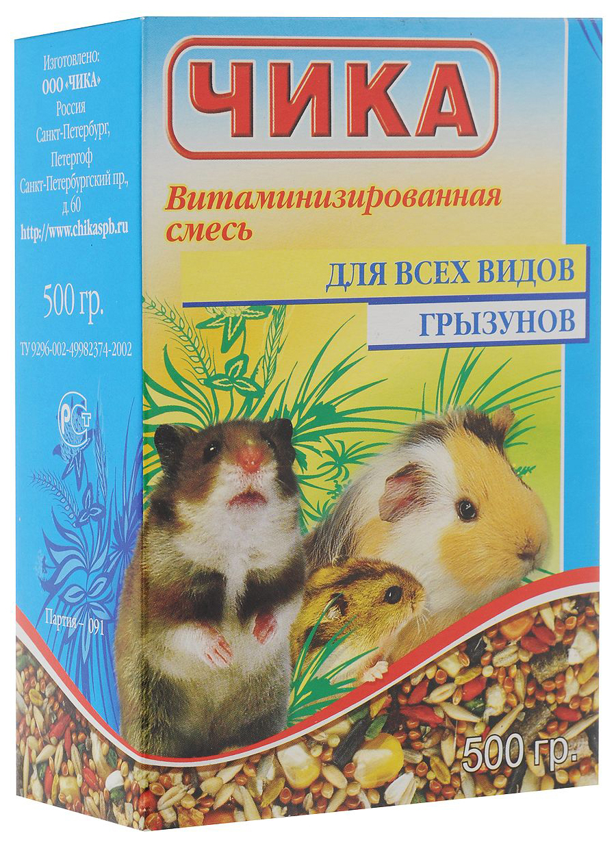 Корм для грызунов Чика витаминизированная зерносмесь 0.5 кг 1 шт