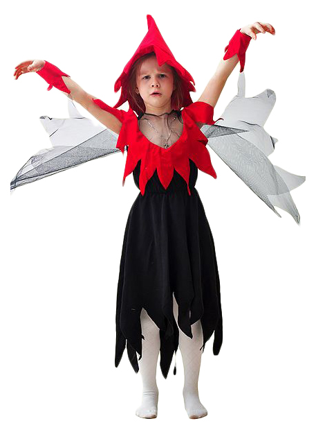 фото Карнавальный костюм бока ведьма, цв. черный; красный р.122