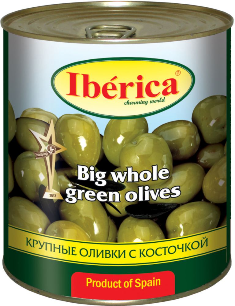 Оливки крупные Iberica с косточкой 875 г