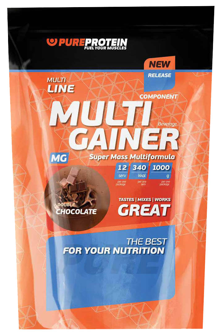 фото Гейнер pureprotein multi gainer, 1000 г, двойной шоколад