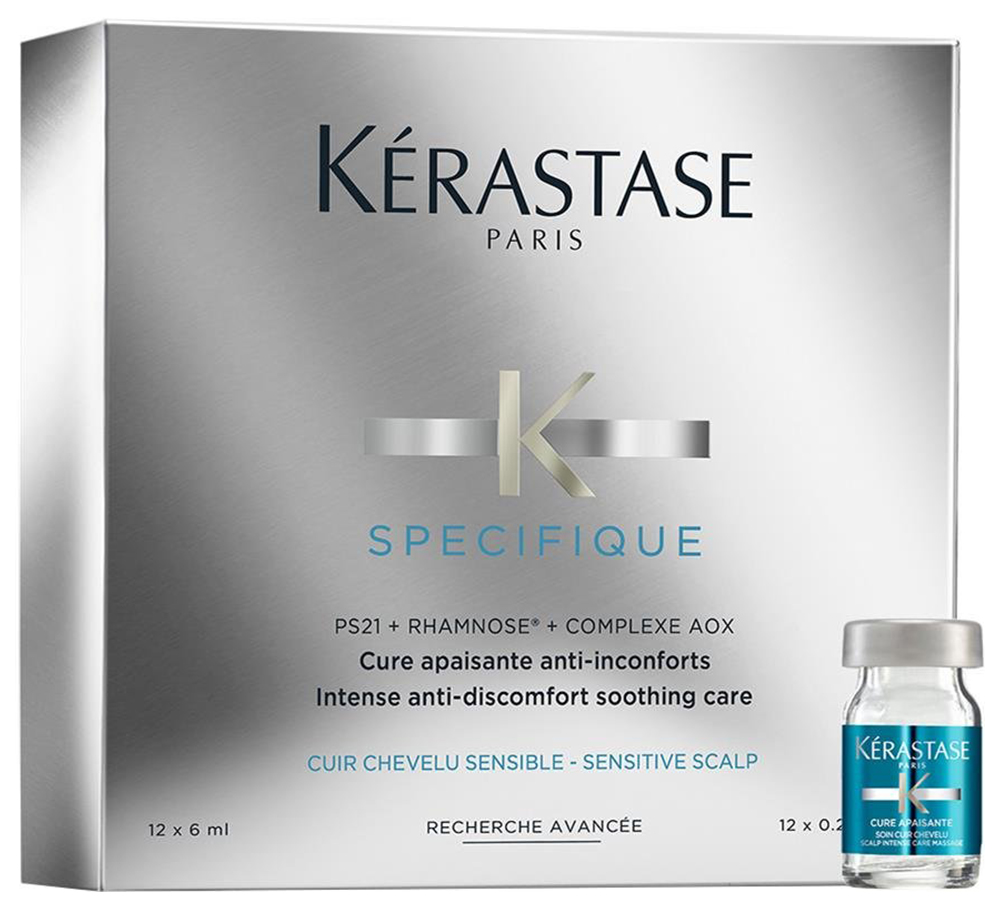 

Ампулы для волос Kerastase Specifique для чувствительной кожи головы 12 шт х 6 мл, Cure Apaisante для чувствительной кожи головы