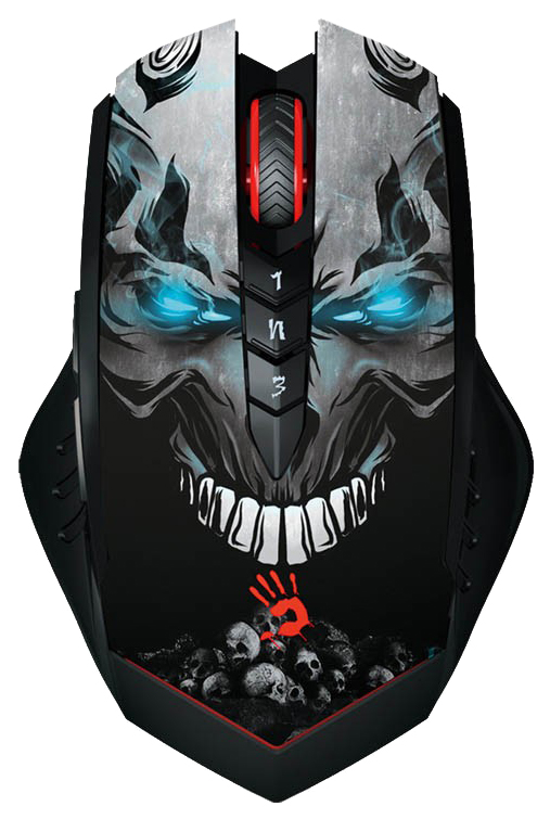 Беспроводная игровая мышь A4Tech Bloody R80 Skull Black