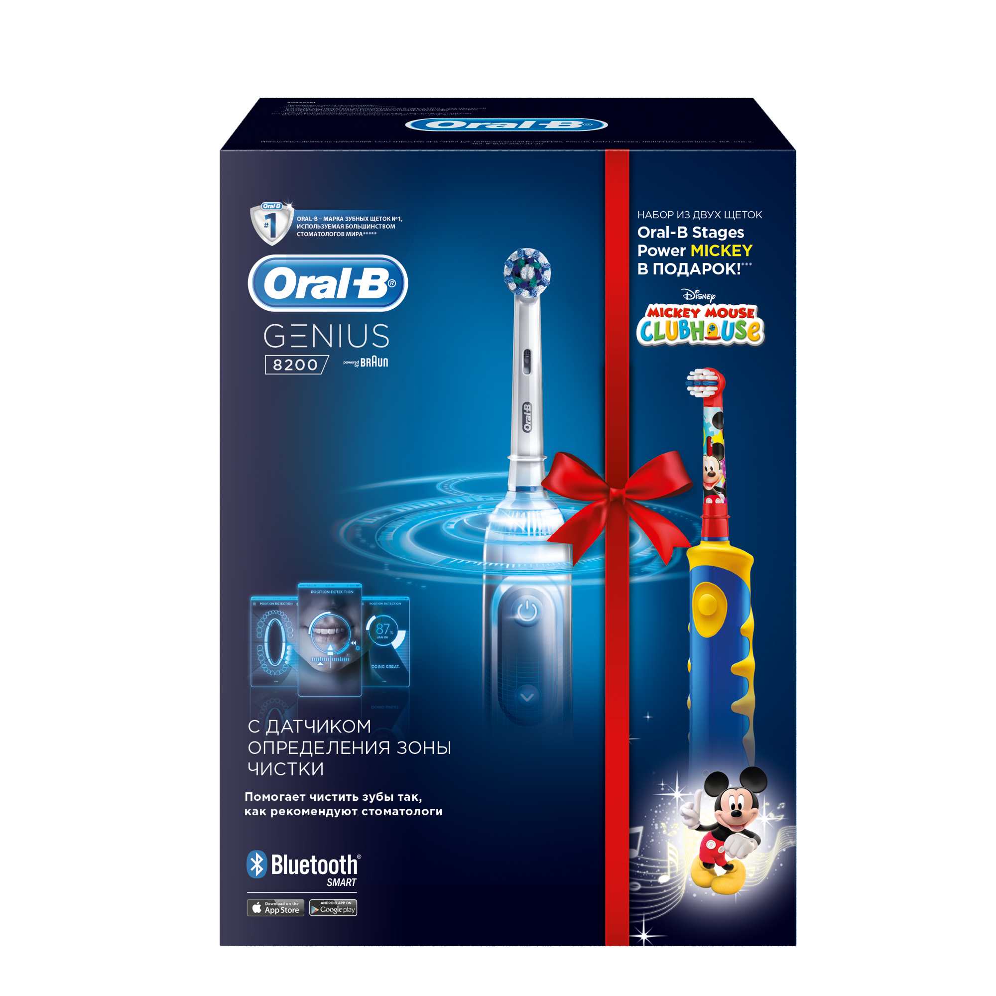 фото Зубная щетка электрическая braun oral-b genius 8200 white + kids d10.513k mickey