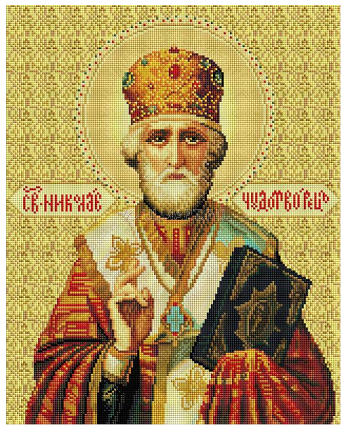 

Алмазная мозаика на подрамнике "Николай Чудотворец", квадратные элементы Белоснежка