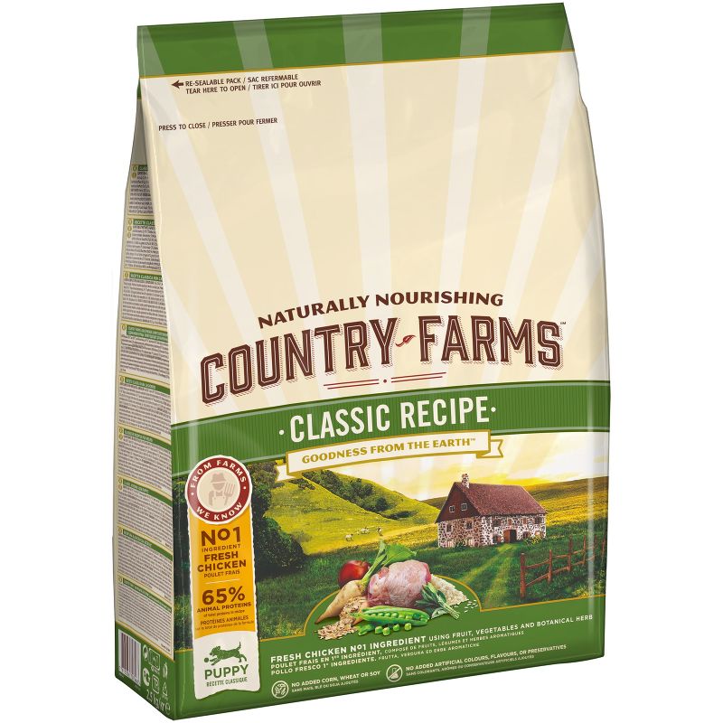 фото Сухой корм для щенков country farms classic recipe, с высоким содержанием курицы, 2,5кг