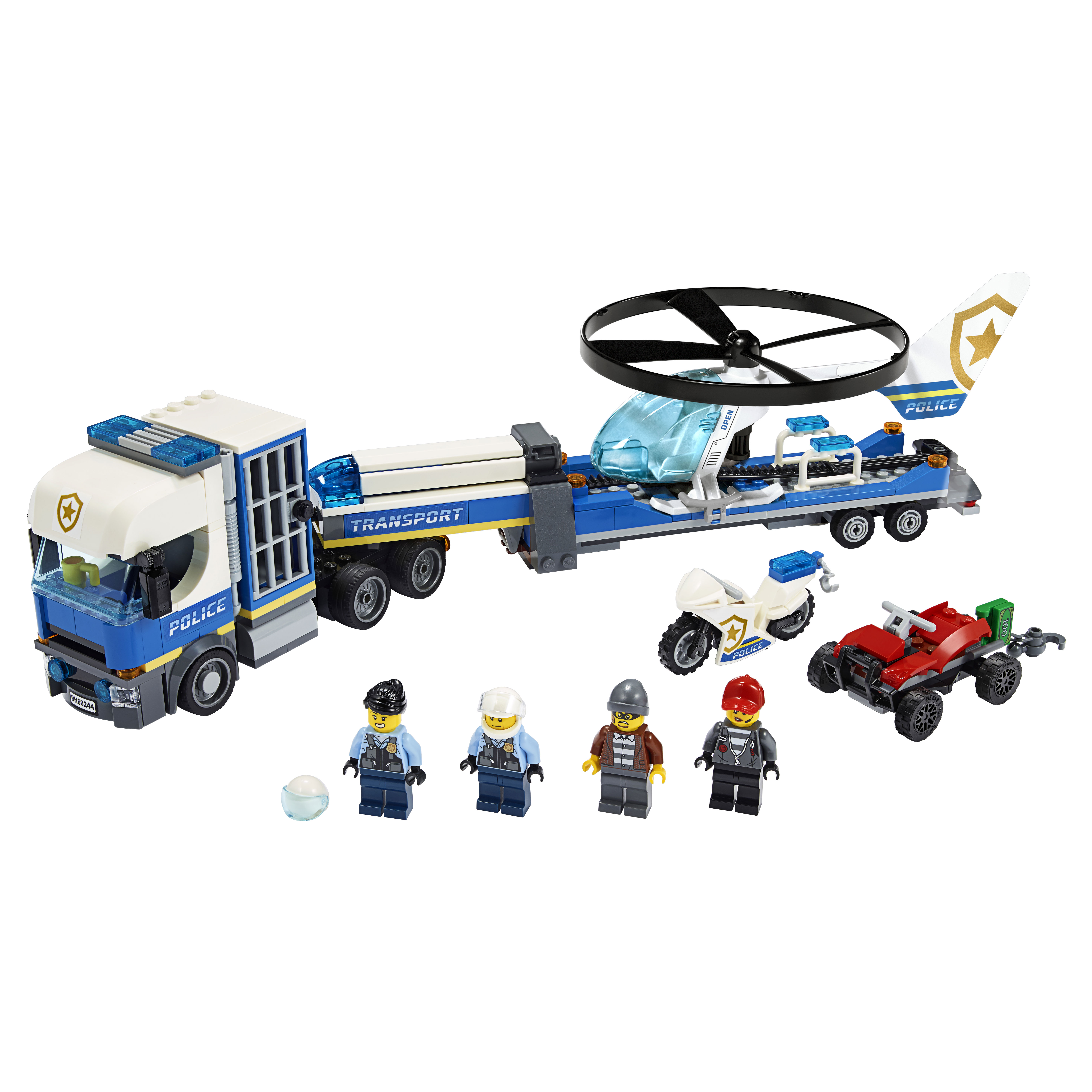 фото Конструктор lego city police 60244 полицейский вертолётный транспорт