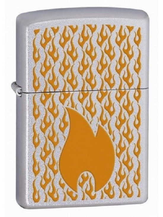

Бензиновая зажигалка Zippo Flames 24919 Satin Chrome, Серебристый, Flames 24919