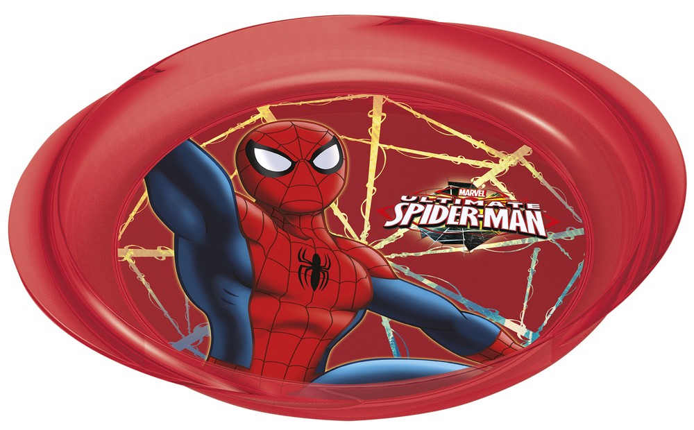 Тарелка пластиковая Stor с ручками для СВЧ. Человек-паук Красная паутина