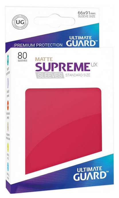 Протекторы Ultimate Guard матовые красные Supreme UX Sleeves Standard Size Matte Red