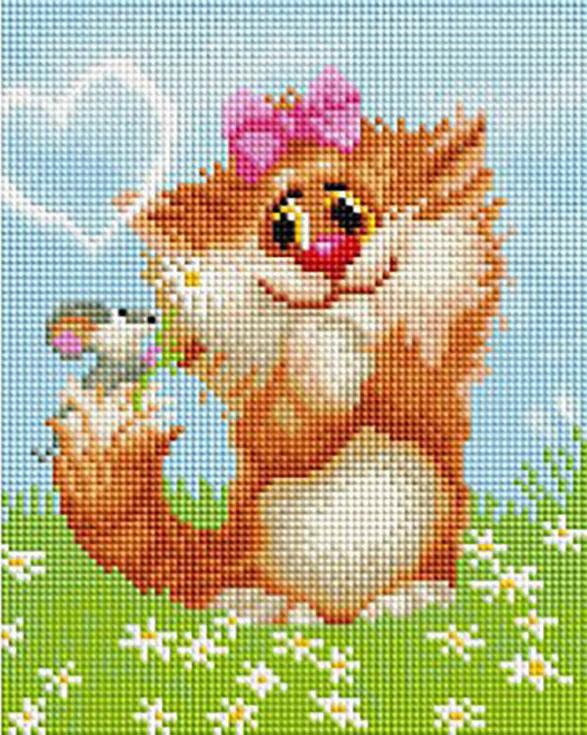

Алмазная вышивка Белоснежка Рыжая кошечка 20x25 см, Рыжая кошечка