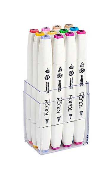 фото Набор маркеров touch twin brush pastel 12 шт желтый; розовый; зеленый; синий; фиолетовый