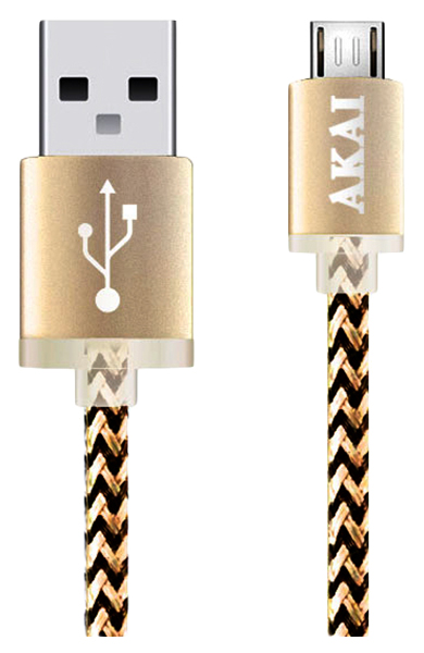 Кабель Akai CE-421Y microUSB 1м Yellow/Black