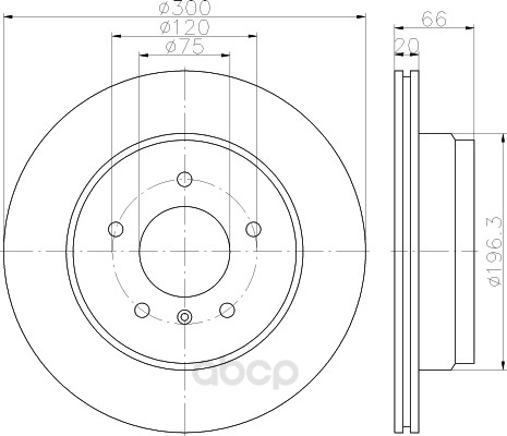 фото Тормозной диск hella pagid задний для bmw 3 f30 d=300 мм 8dd355118271 hella pagid/behr