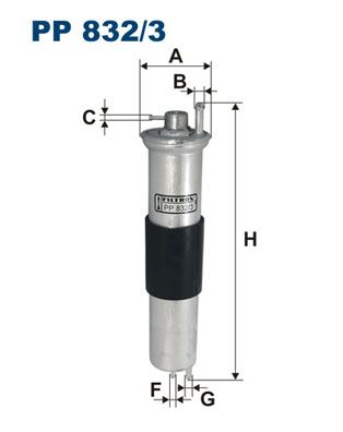 фото Фильтр топливный filtron pp832/3