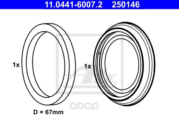 Ремкомплект диска ATE для Mercedes Vito d=60 11044160072