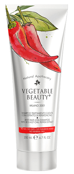 Шампунь Vegetable beauty Против выпадения волос с экстрактом красного чили перца 200 мл