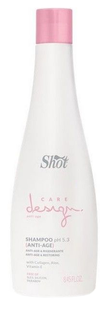 Шампунь Shot Care Design Anti-Age 250 мл кератиновый крем против спутывания для поврежденных волос lisse design detangling cream
