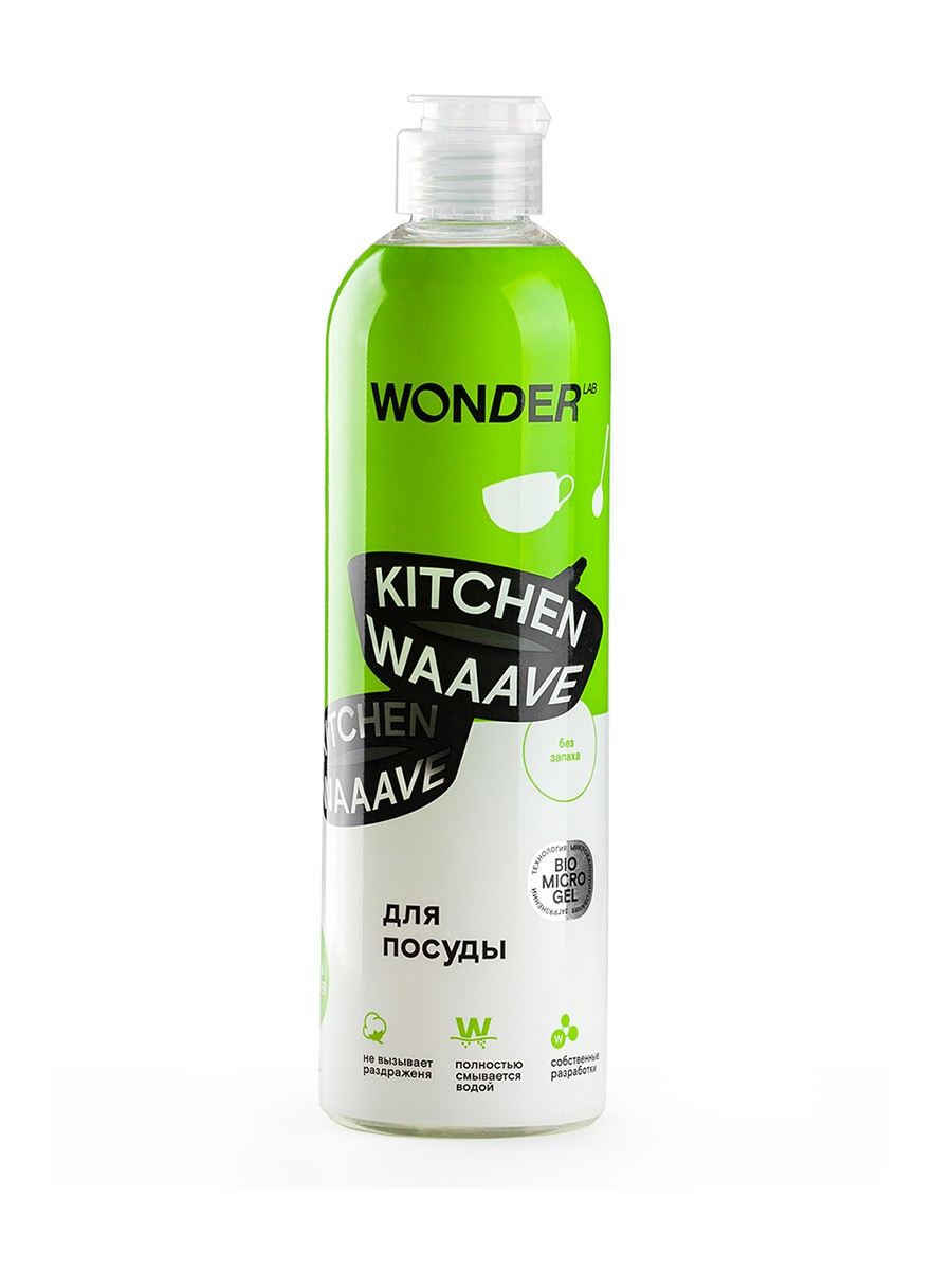 

Гель для мытья посуды Wonderlab Kitchen Waaave нейтральный 0.5 л