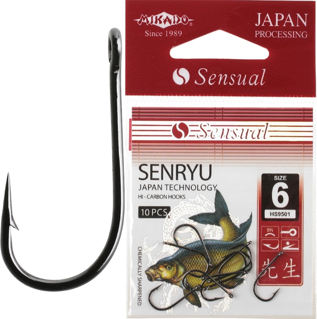Рыболовные крючки Mikado Sensual Senryu №6, 10 шт.