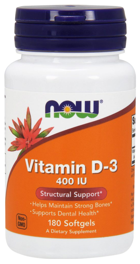 фото Витамин d now vitamin d-3 400 me 180 гелевых капсул