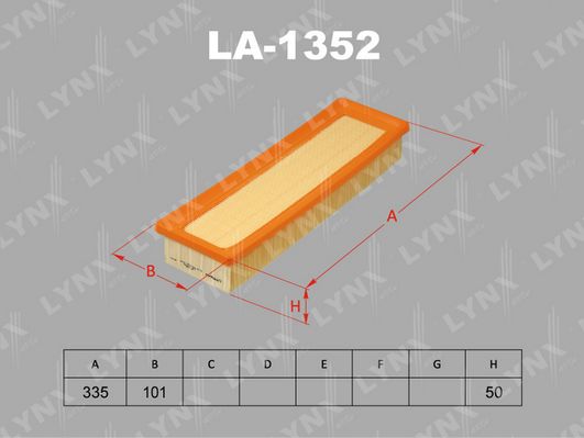 фото Фильтр воздушный lynxauto la-1352