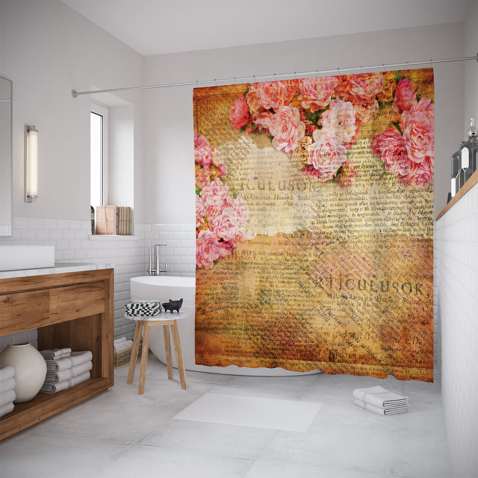 

Штора для ванной JoyArty «Цветочные знания» 180x200, Оранжевый
