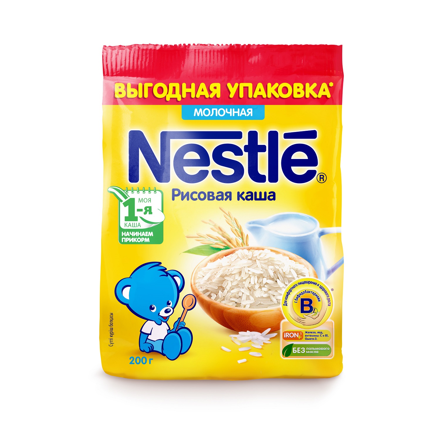

Каша молочная Nestle Рисовая с 4 мес. 200 г, Рисовая