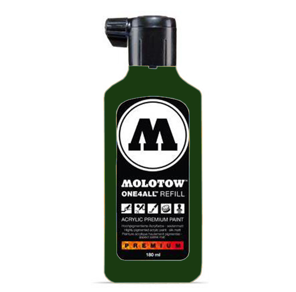 

Акриловая заправка для маркеров Molotow One4All 180мл, Зеленый, One4all 180мл Темно-зеленые