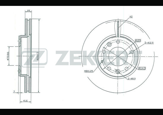 фото Тормозной диск zekkert bs-5389