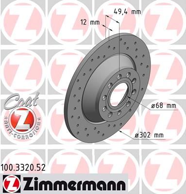 

Тормозной диск ZIMMERMANN 100.3320.52