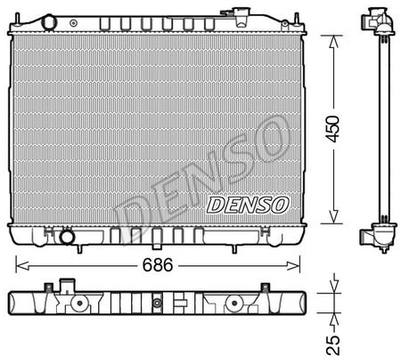 

Радиатор охлаждения двигателя DENSO DRM46050