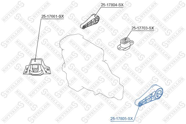 

Опора двигателя Stellox 2517805SX