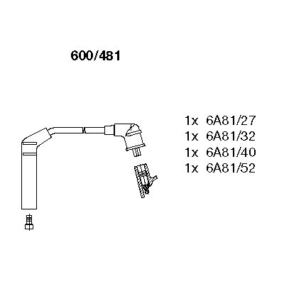 

Комплект проводов зажигания BREMI 600/481