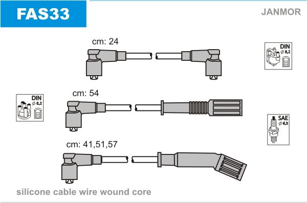 Комплект проводов зажигания JANMOR FAS33