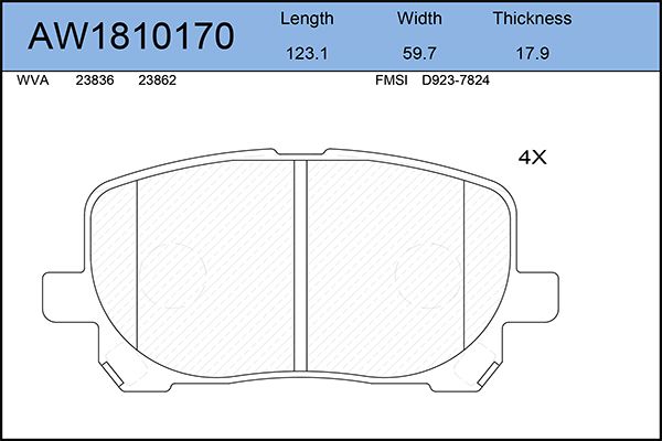 Тормозные колодки AywiParts дисковые AW1810170