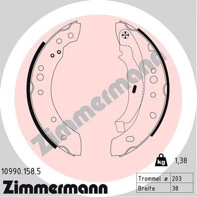 

Комплект тормозных колодок ZIMMERMANN 10990.158.5