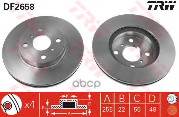 фото Тормозной диск trw/lucas df2658