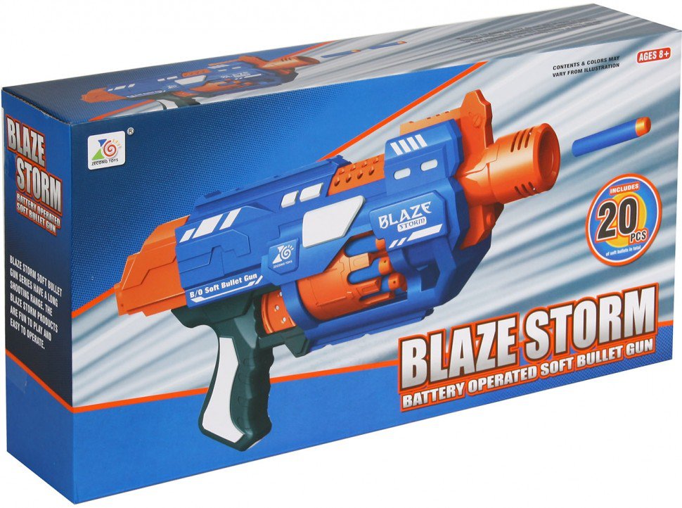 фото Бластер zecong toys blazestorm с мягкими пулями на батарейках - zc7033