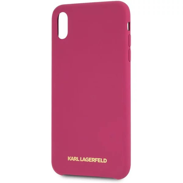 фото Чехол karl lagerfeld silicone collection «gold logo» для iphone xr pink